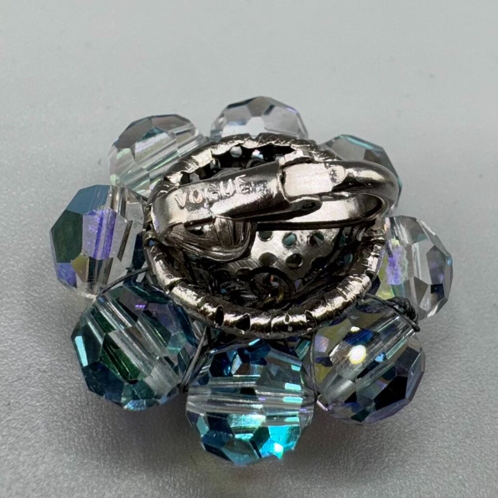 Vintage Vogue Crystal and Rhinestone Clip On Earrings, Signed - Picture 3 of 8